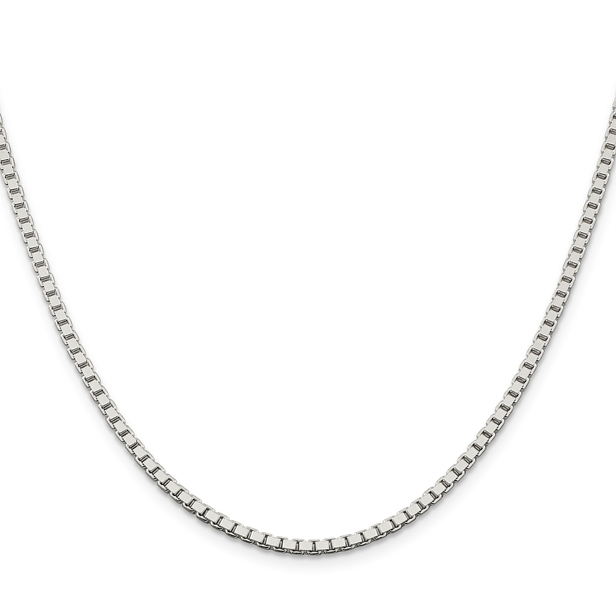 Sterling Silver Box Chain Necklace, 2.5 mm