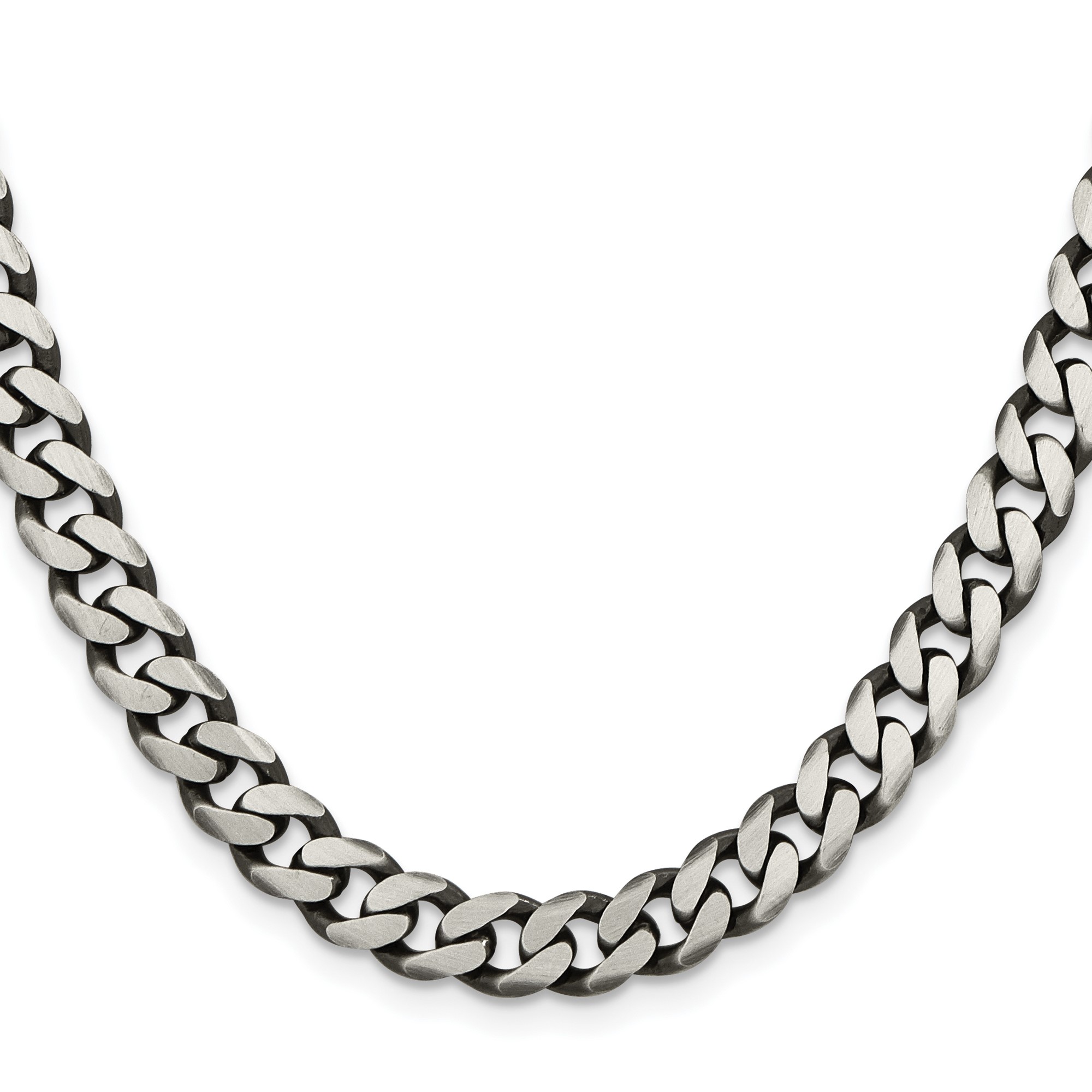 Sterling Silver Curb Chain Necklace, 7.5 mm