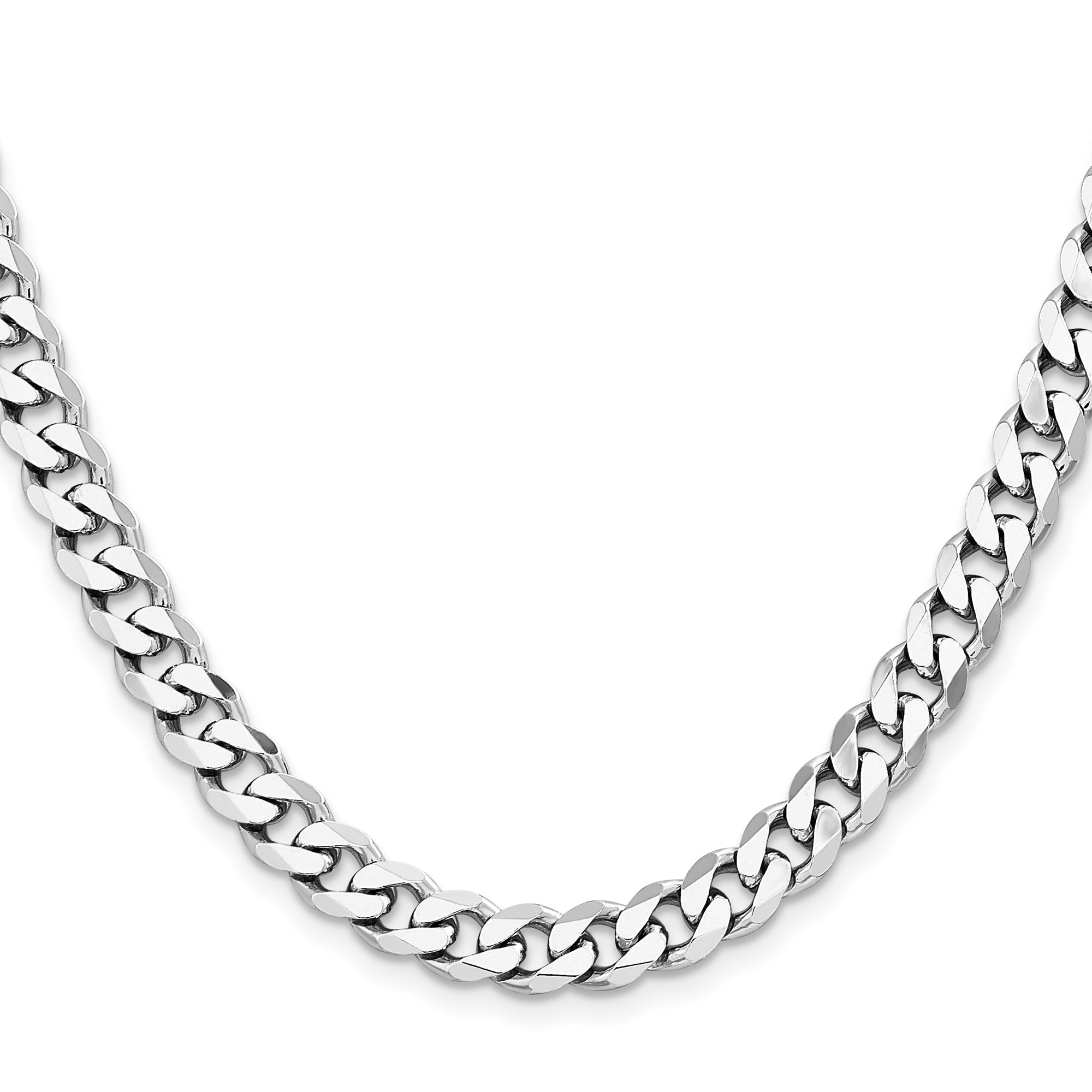 Sterling Silver Curb Chain Necklace, 7.5 mm