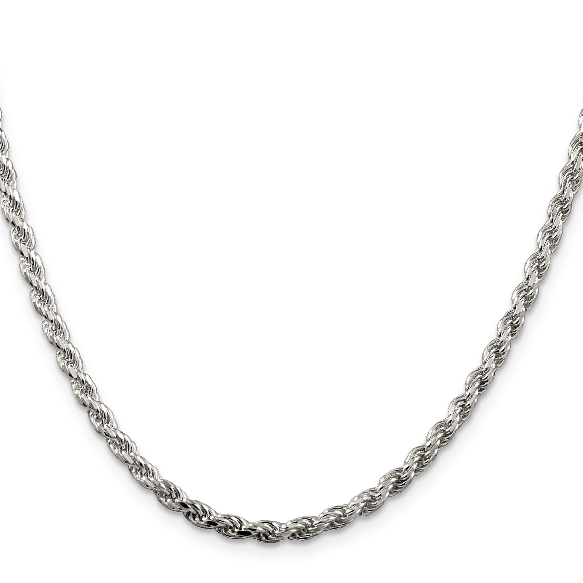 Sterling Silver Rope Chain Necklace, 3.2 mm
