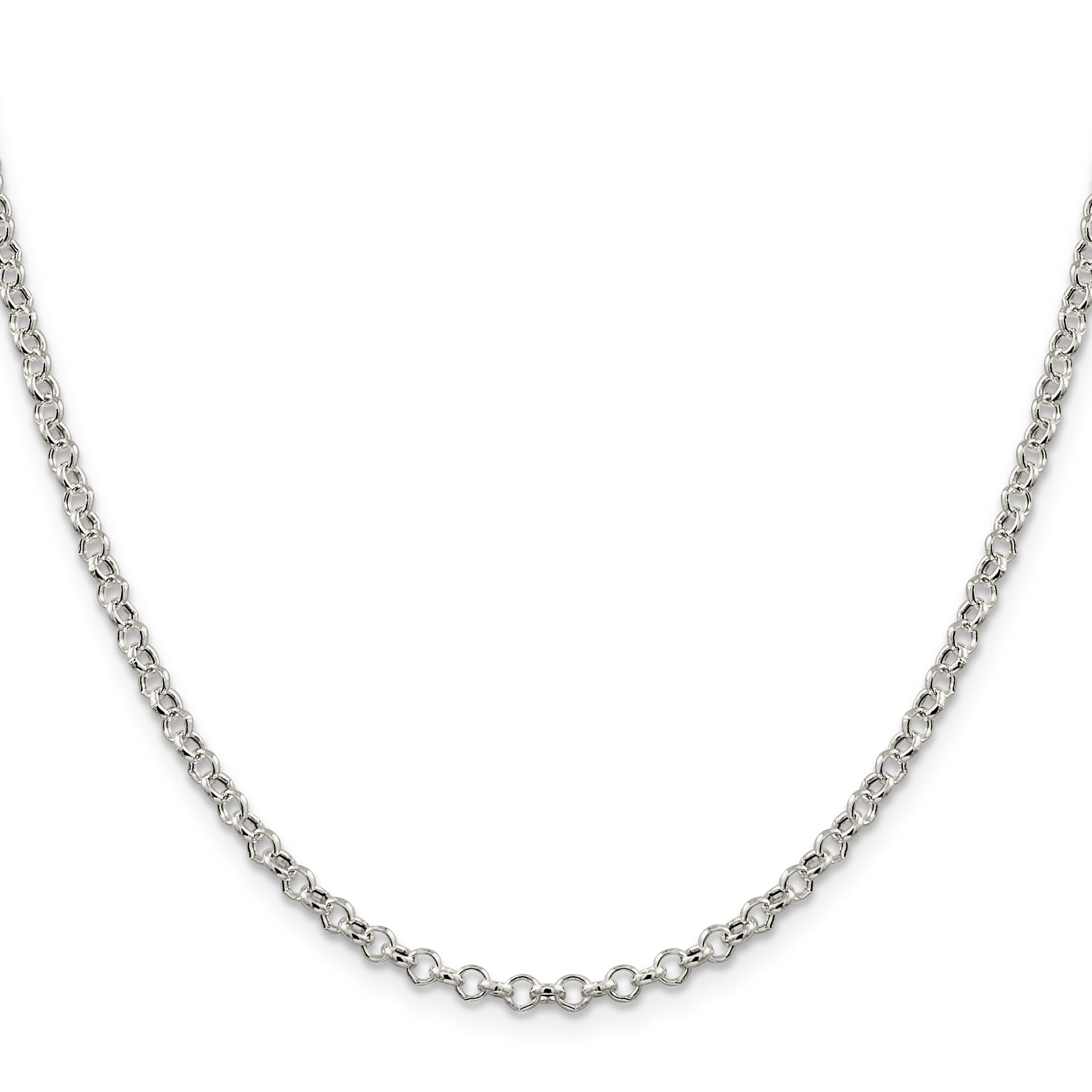 Sterling Silver Rolo Chain Necklace, 3 mm
