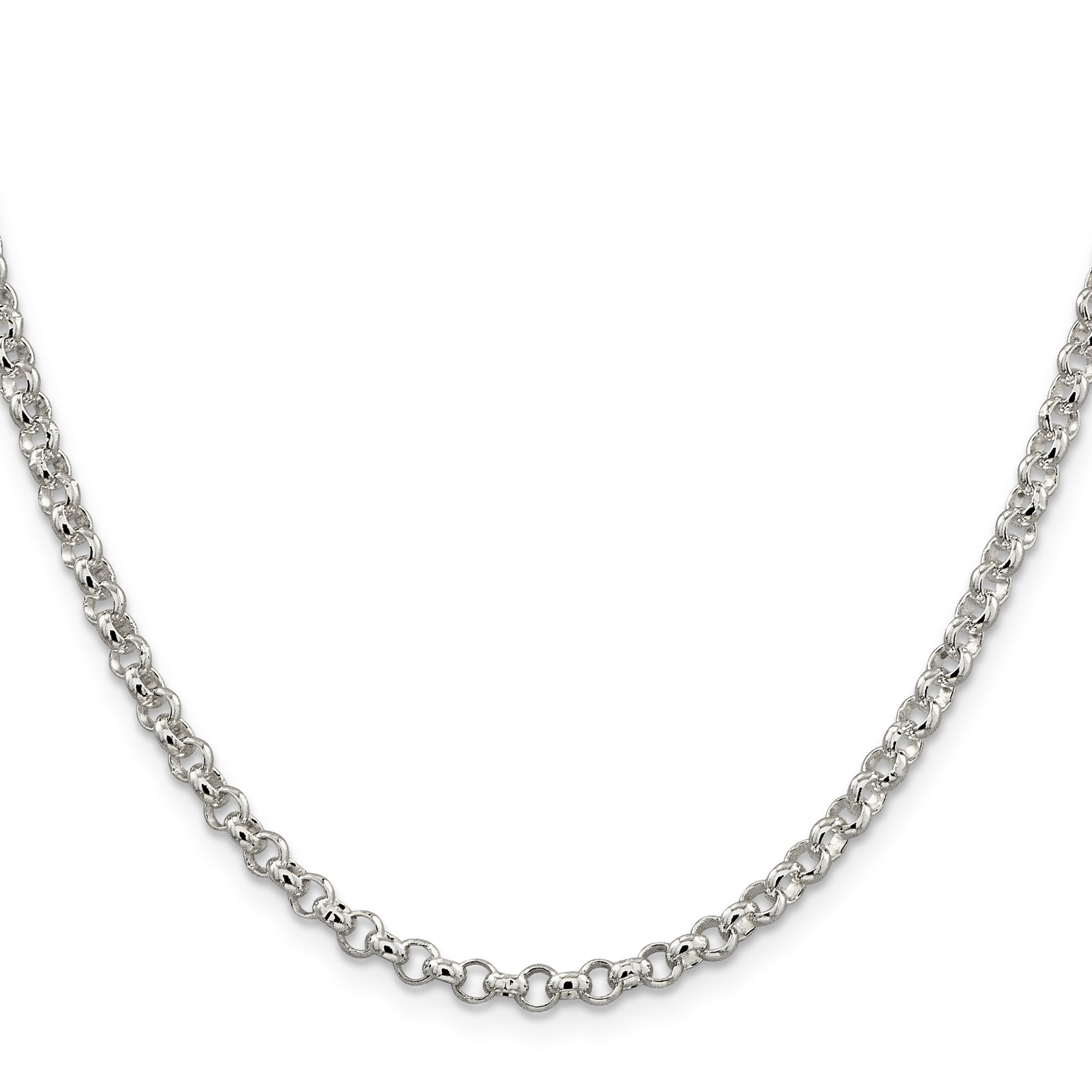 Sterling Silver Rolo Chain Necklace, 4 mm