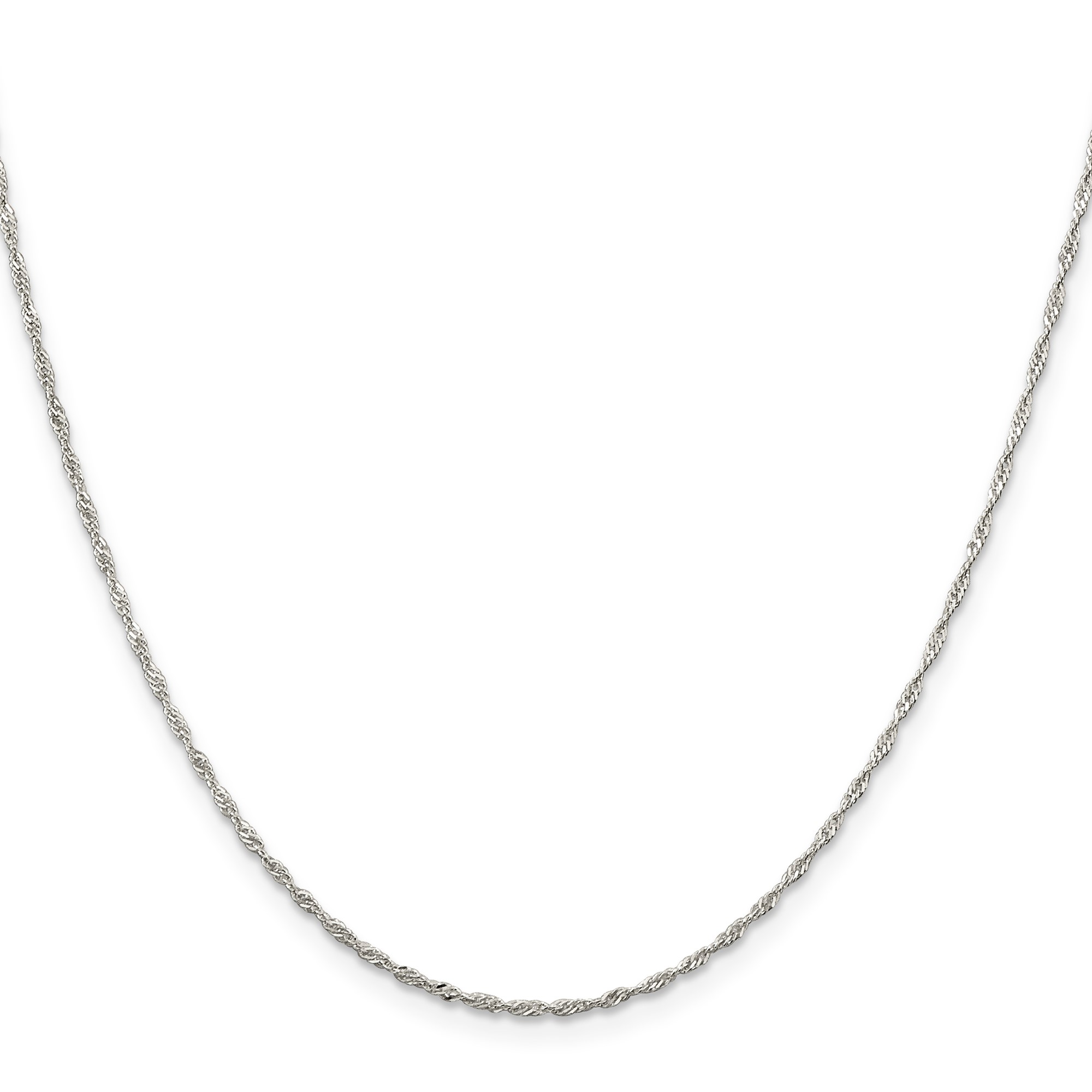 Sterling Silver Singapore Chain Necklace, 1.4 mm