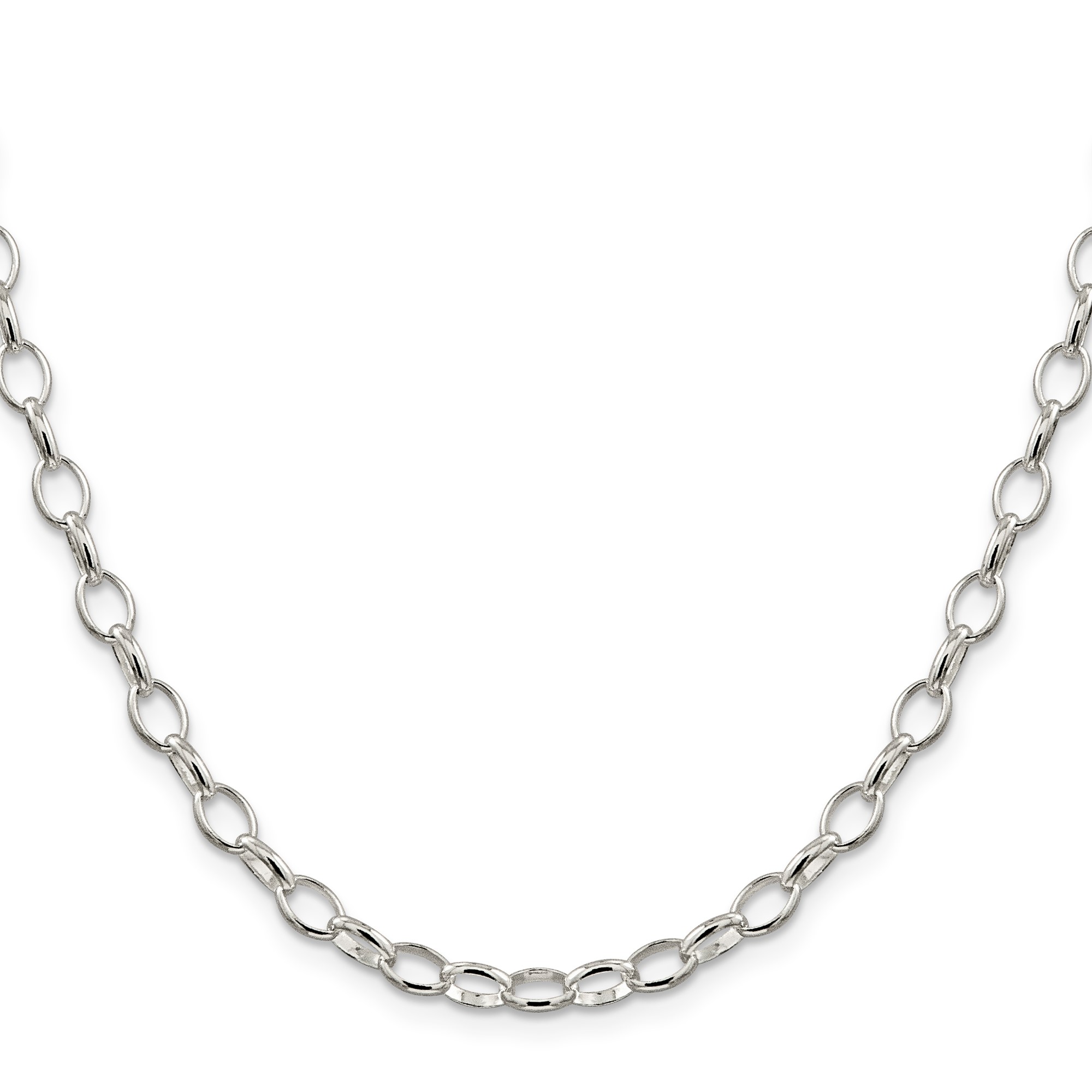 Sterling Silver Rolo Chain Necklace, 5 mm
