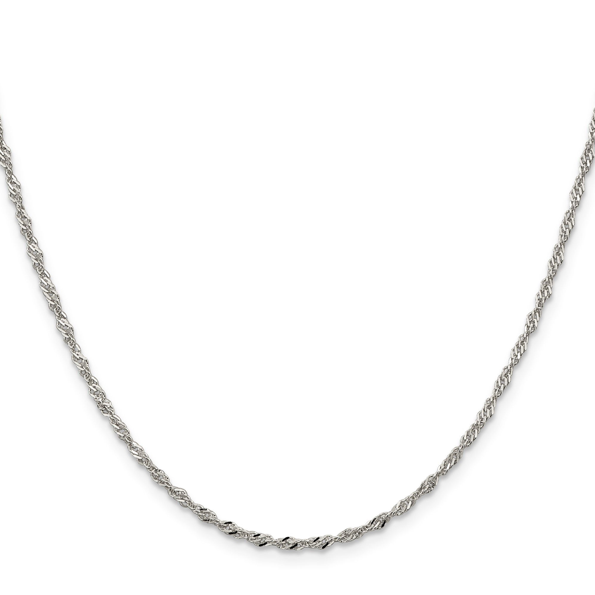 Sterling Silver Singapore Chain Necklace, 2 mm