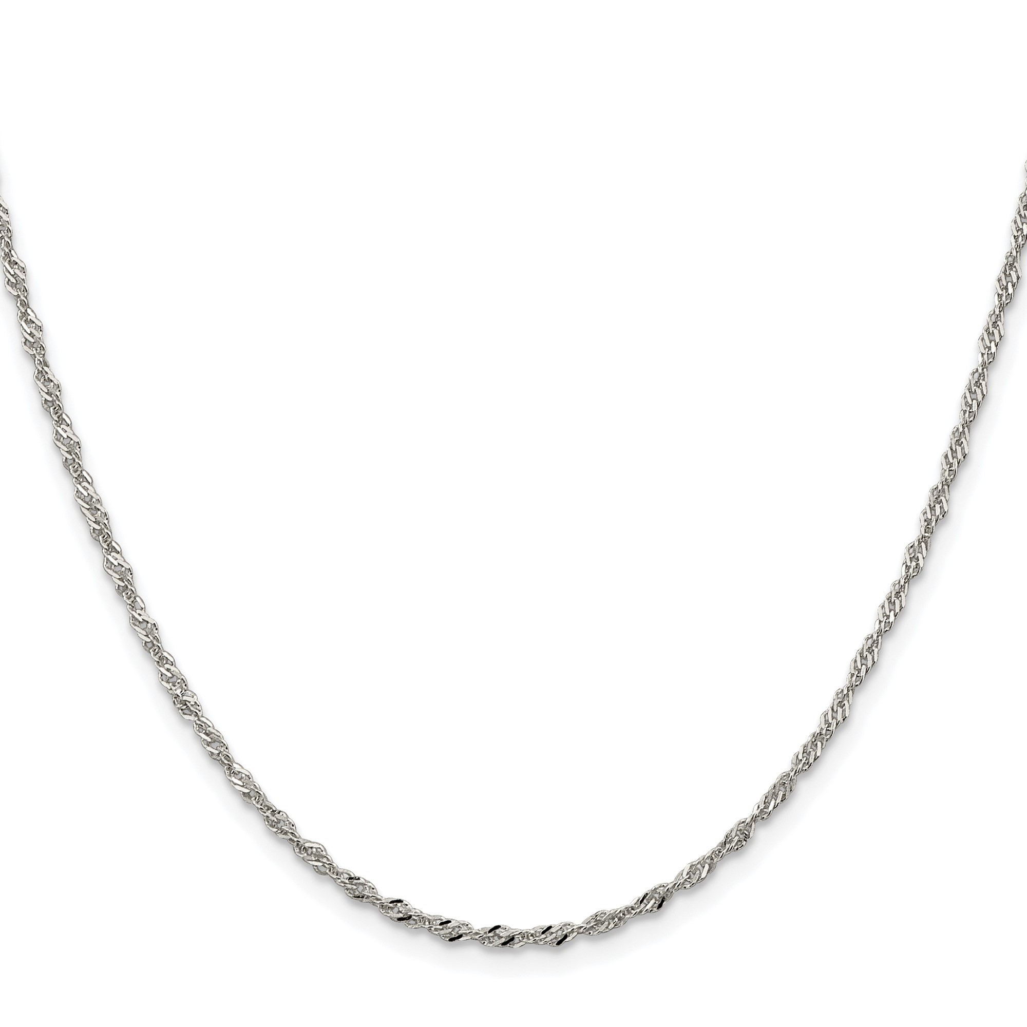 Sterling Silver Singapore Chain Necklace, 2 mm