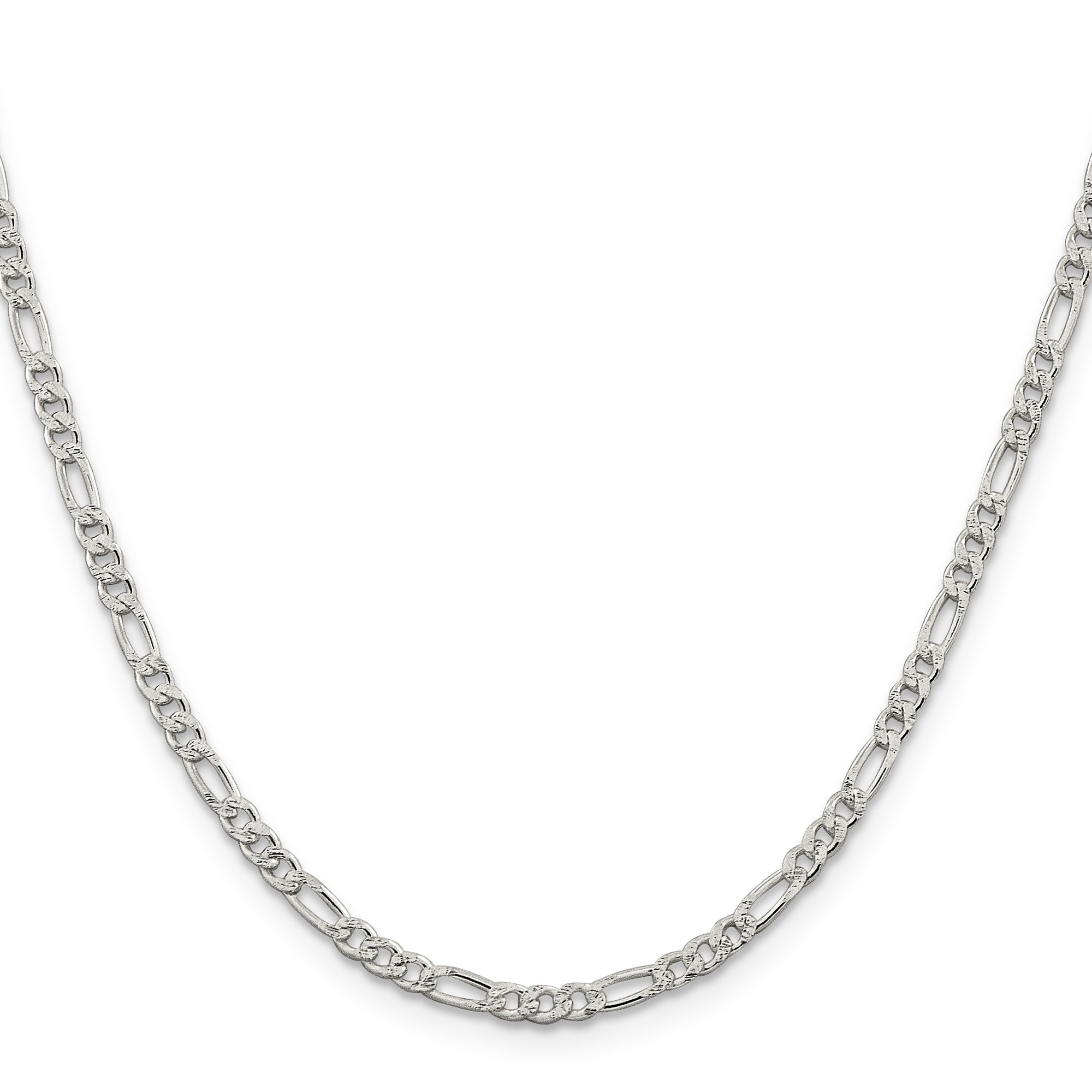 Sterling Silver Figaro Chain Necklace, 3 mm