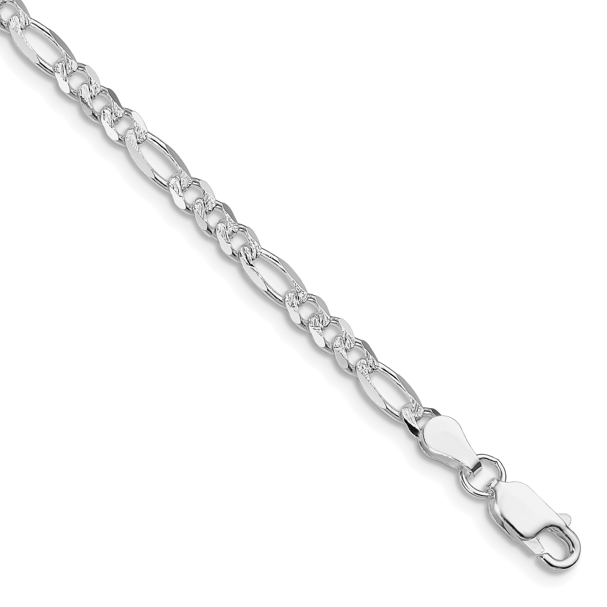 Sterling Silver Figaro Chain Bracelet, 4 mm