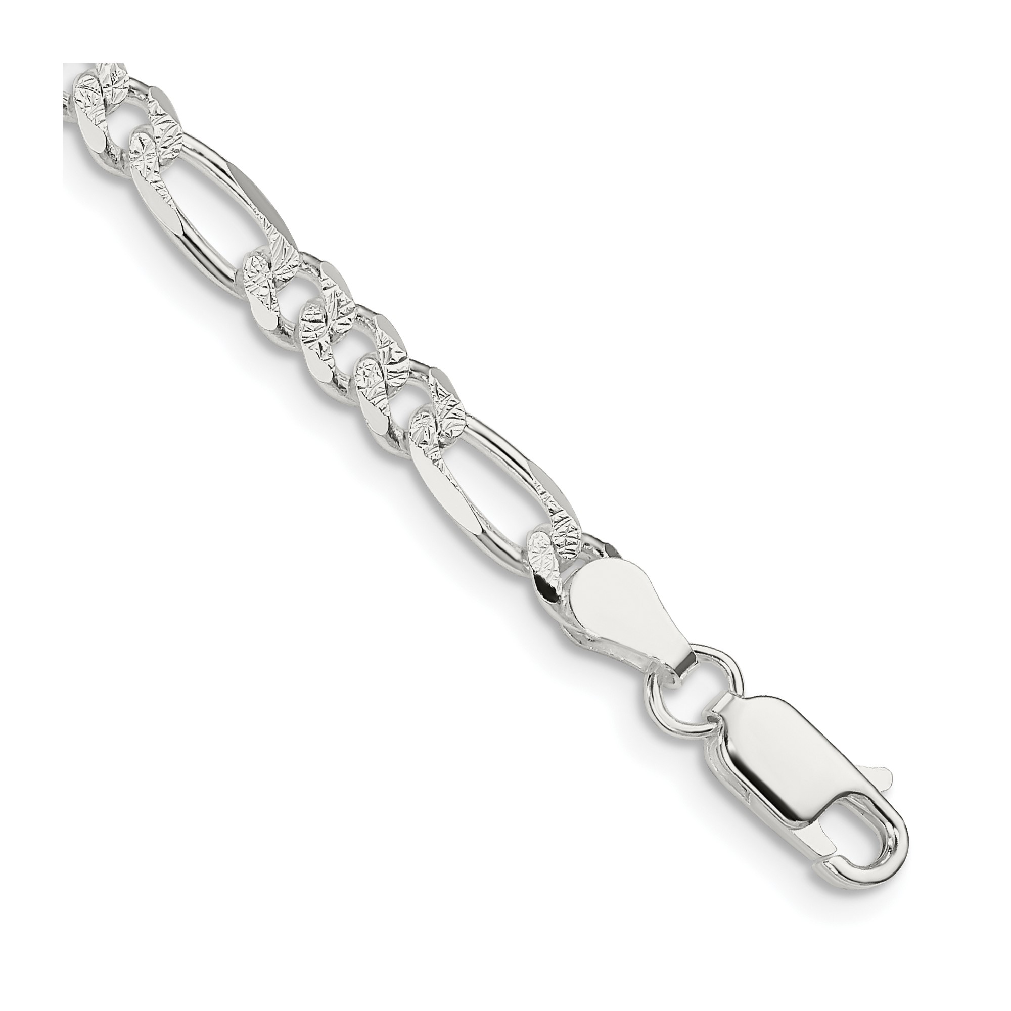 Sterling Silver Figaro Chain Bracelet, 4.75 mm