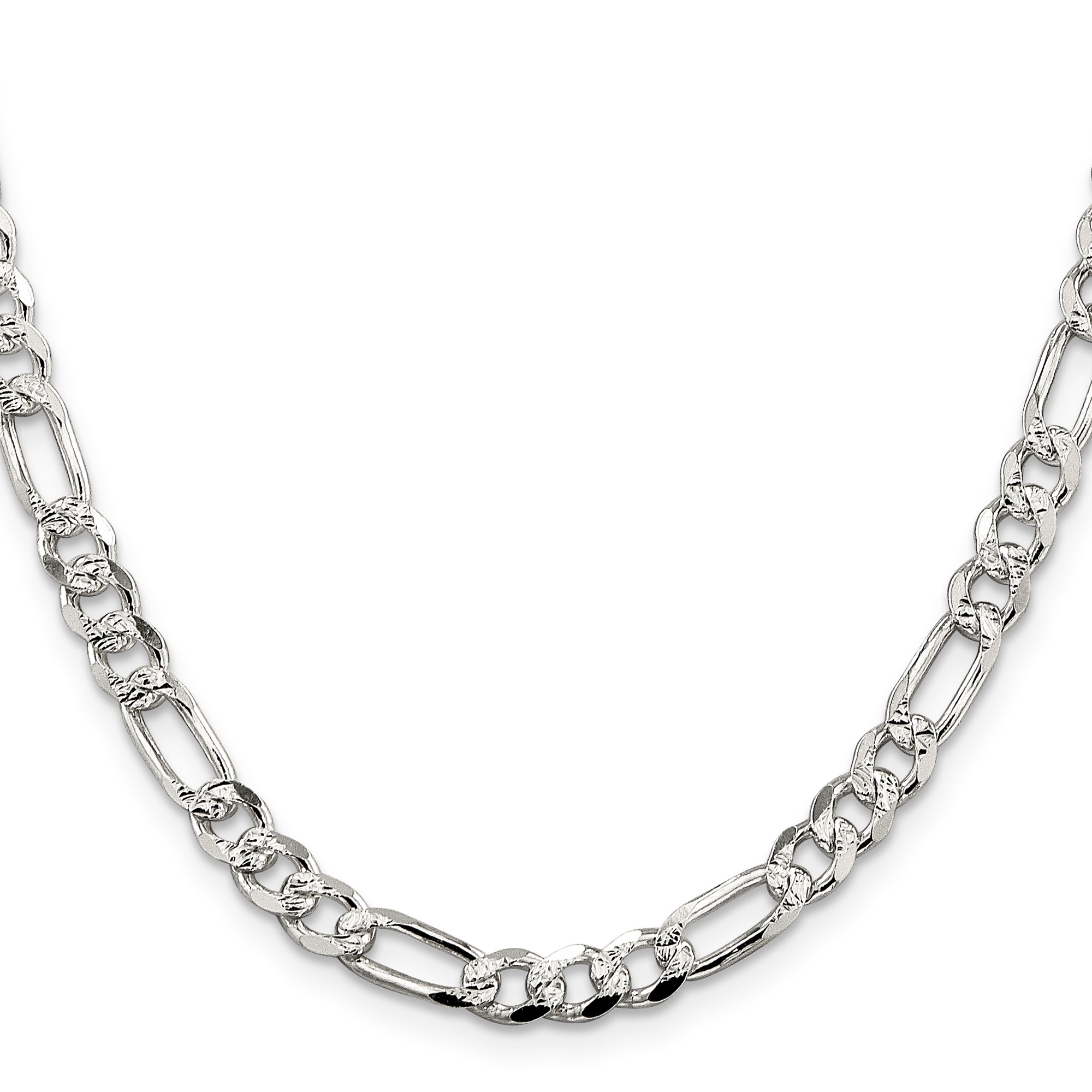 Sterling Silver Figaro Chain Necklace, 5.5 mm