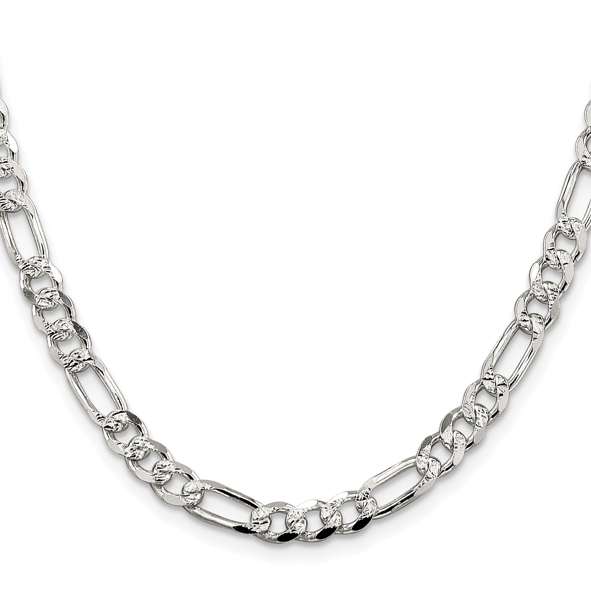 Sterling Silver Figaro Chain Necklace, 5.5 mm