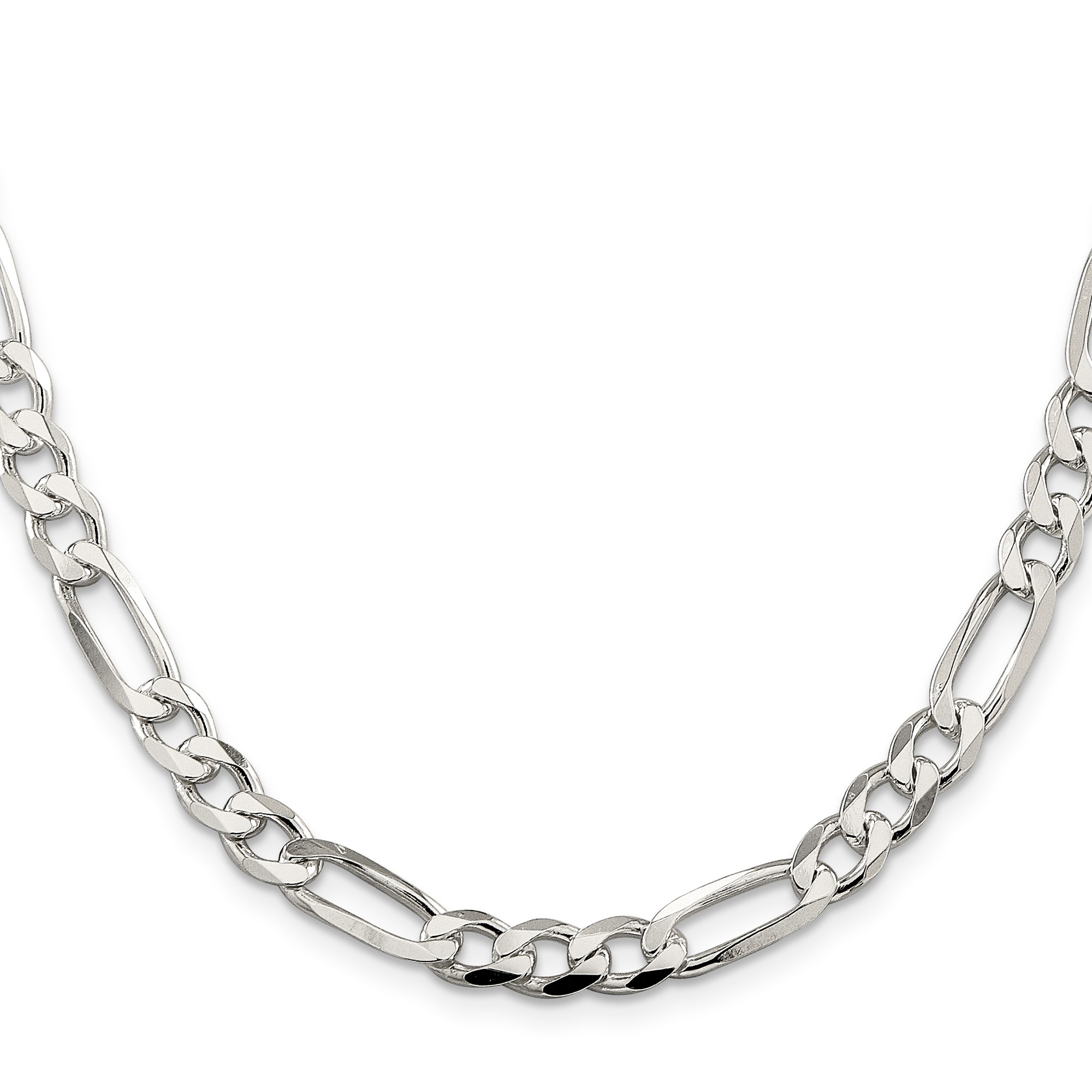 Sterling Silver Figaro Chain Necklace, 7 mm