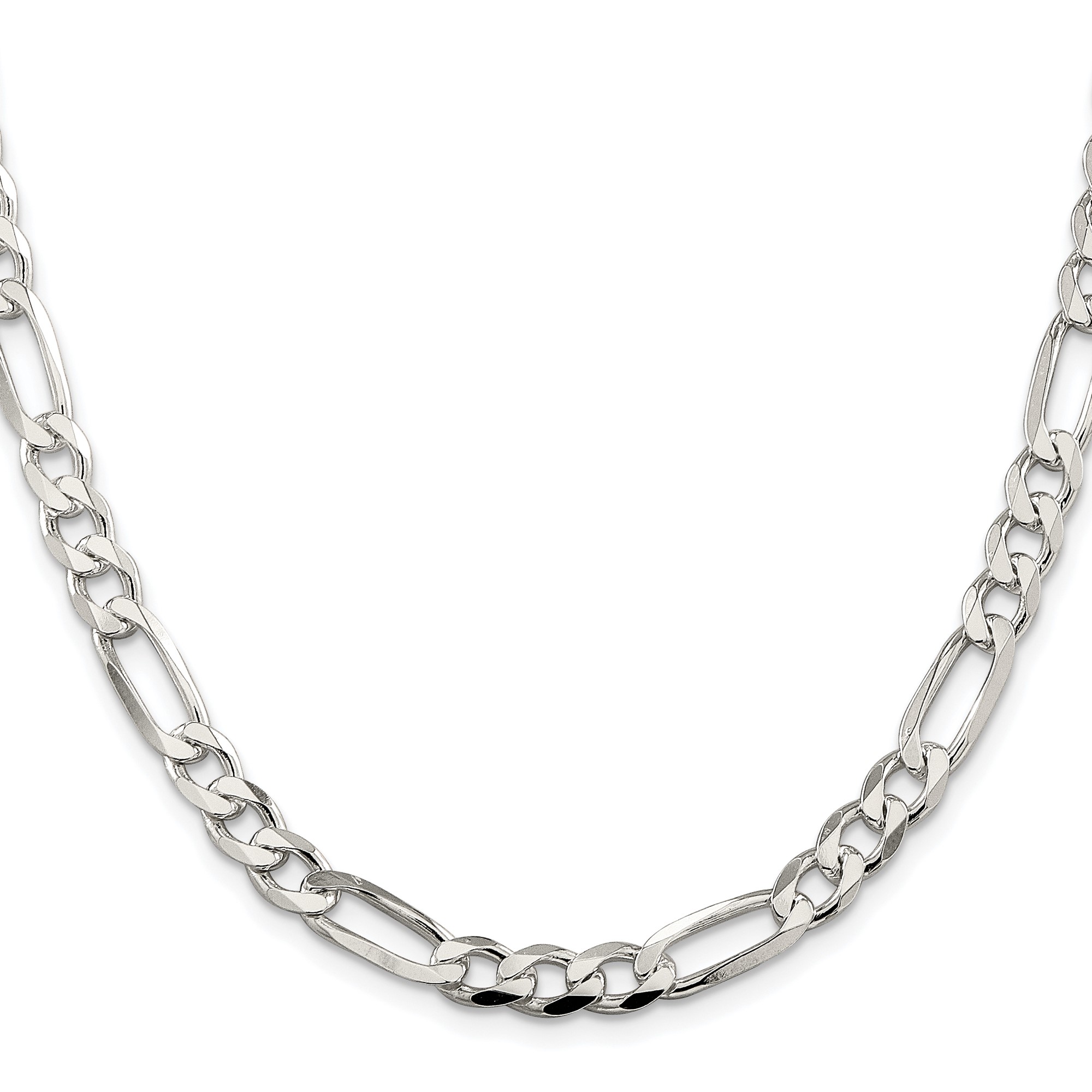 Sterling Silver Figaro Chain Necklace, 7 mm