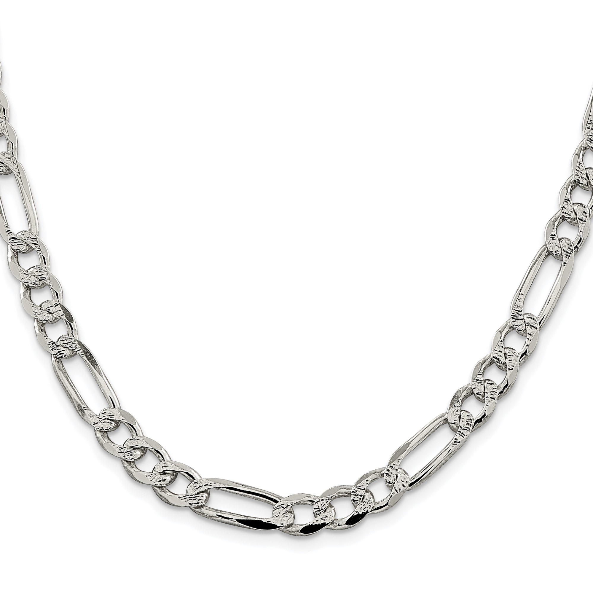 Sterling Silver Figaro Chain Necklace, 7.25 mm