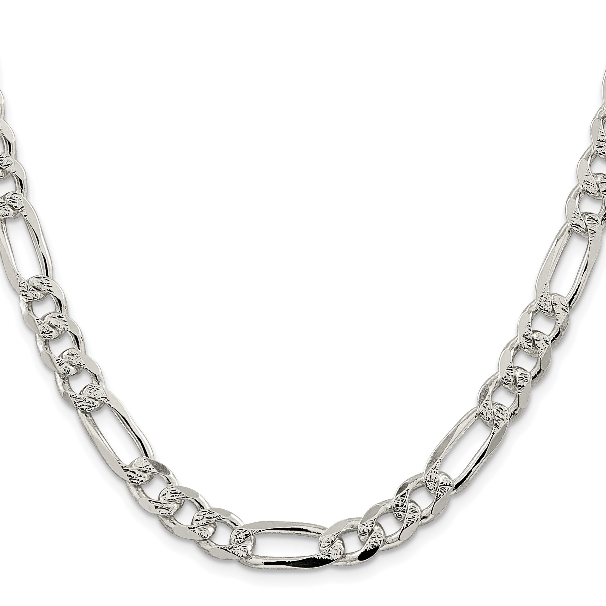 Sterling Silver Figaro Chain Necklace, 8 mm