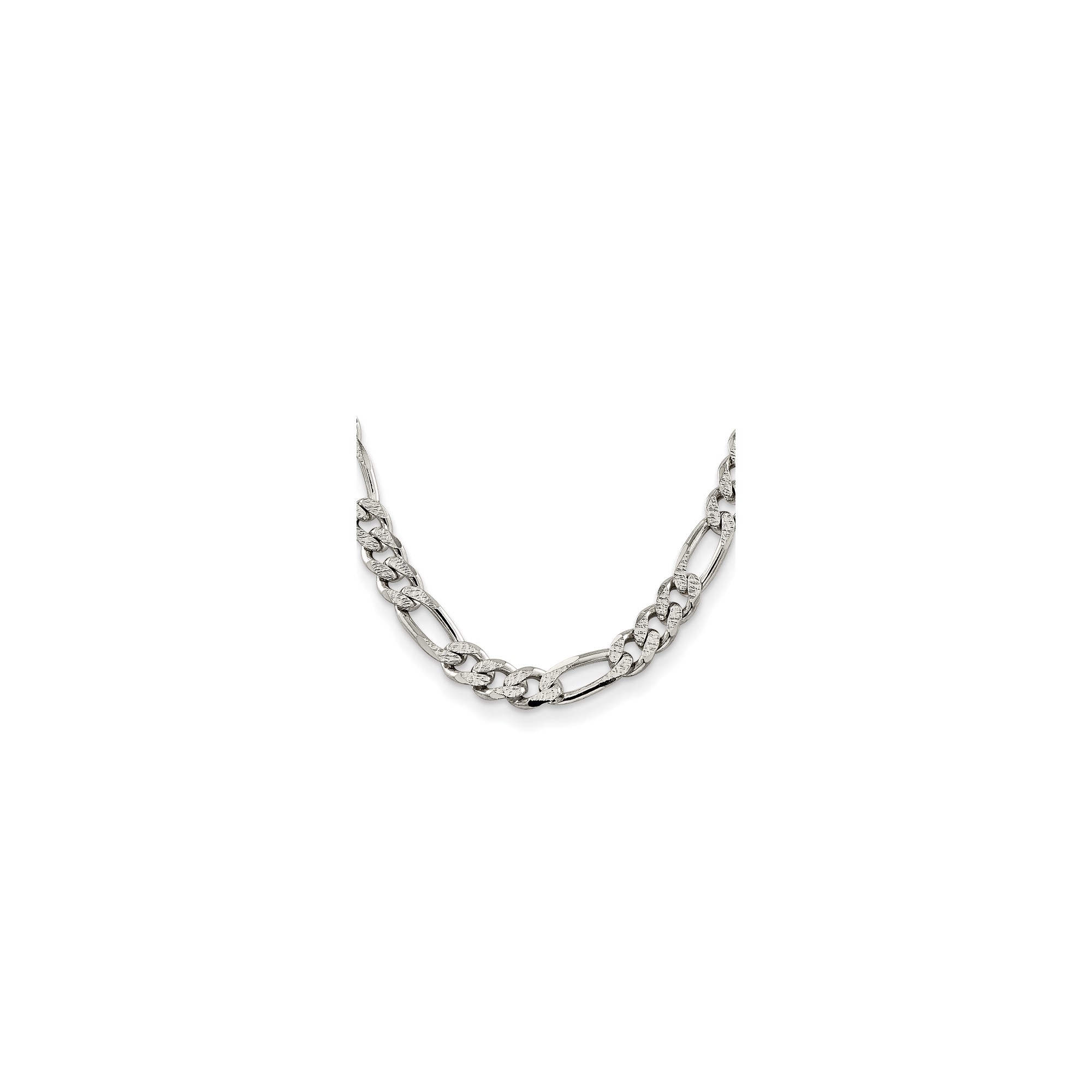 Sterling Silver Figaro Chain Necklace, 10.5 mm