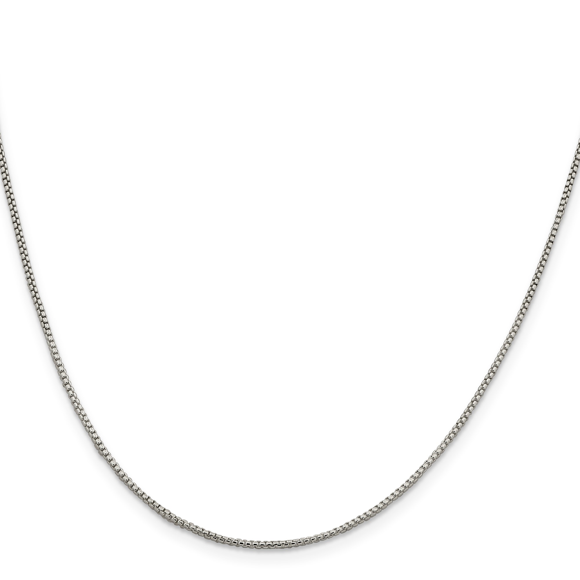 Sterling Silver Box Chain Necklace, 1.25 mm
