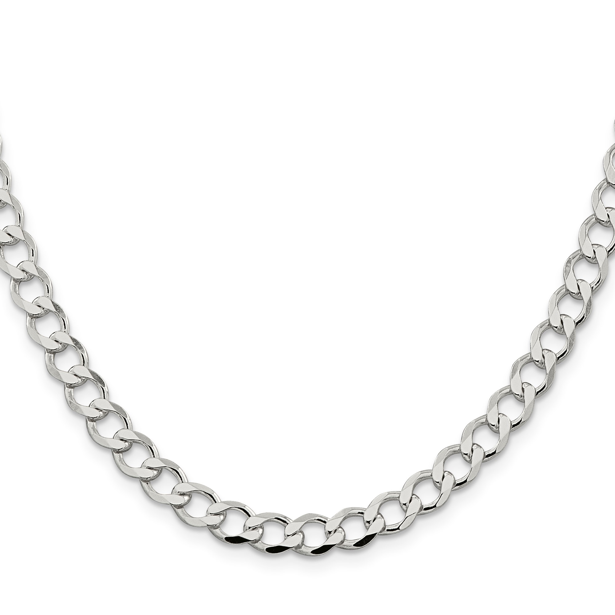 Sterling Silver Curb Chain Necklace, 6.7 mm