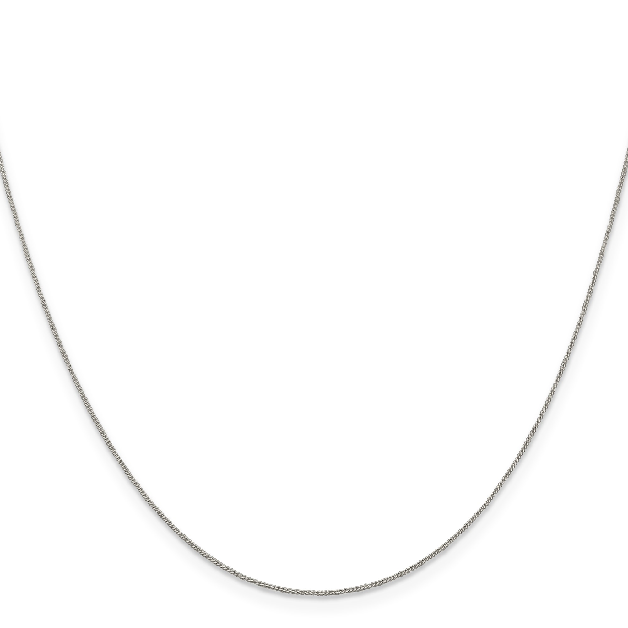 Sterling Silver Curb Chain Necklace, 0.5 mm