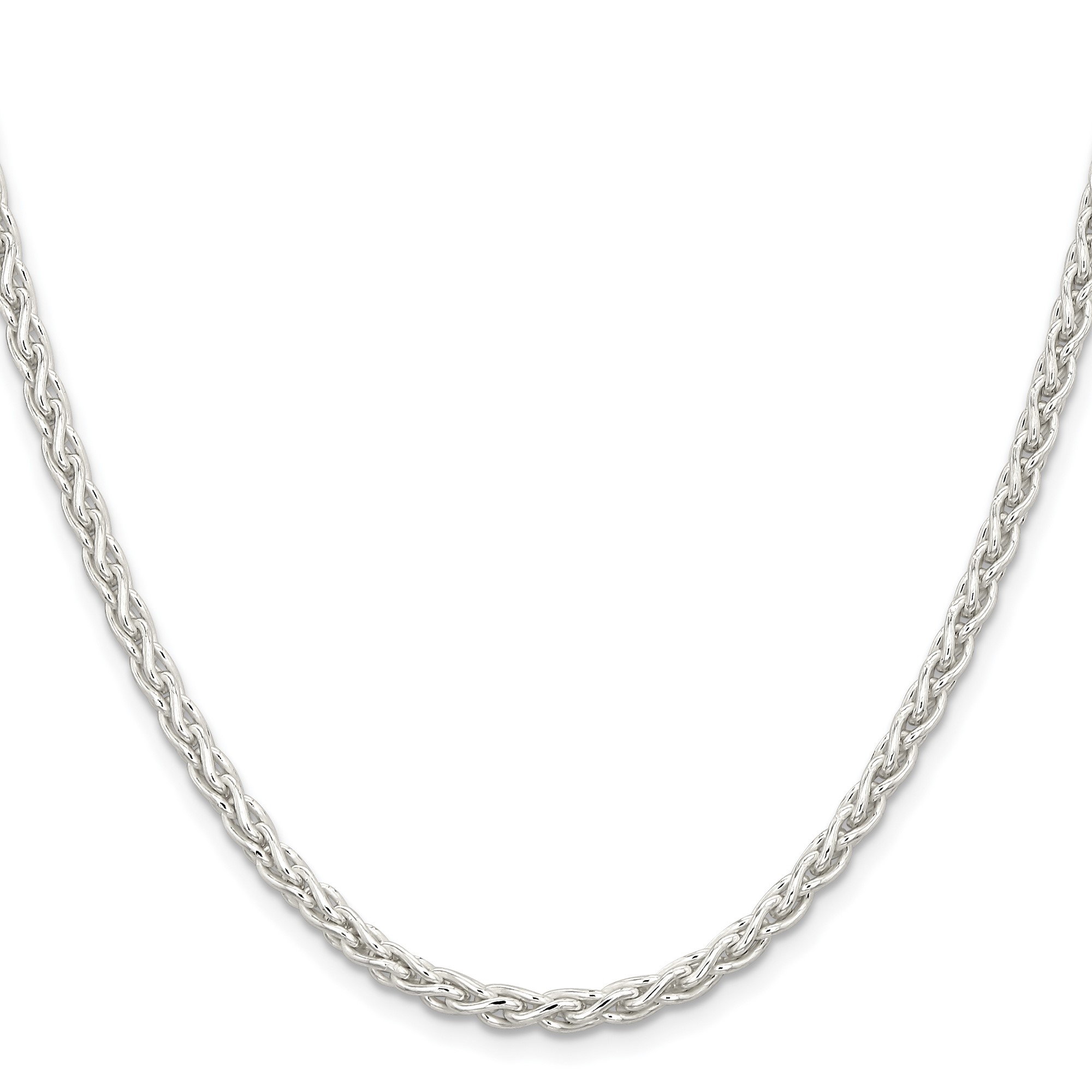 Sterling Silver Spiga (wheat) Chain Necklace, 3.7 mm