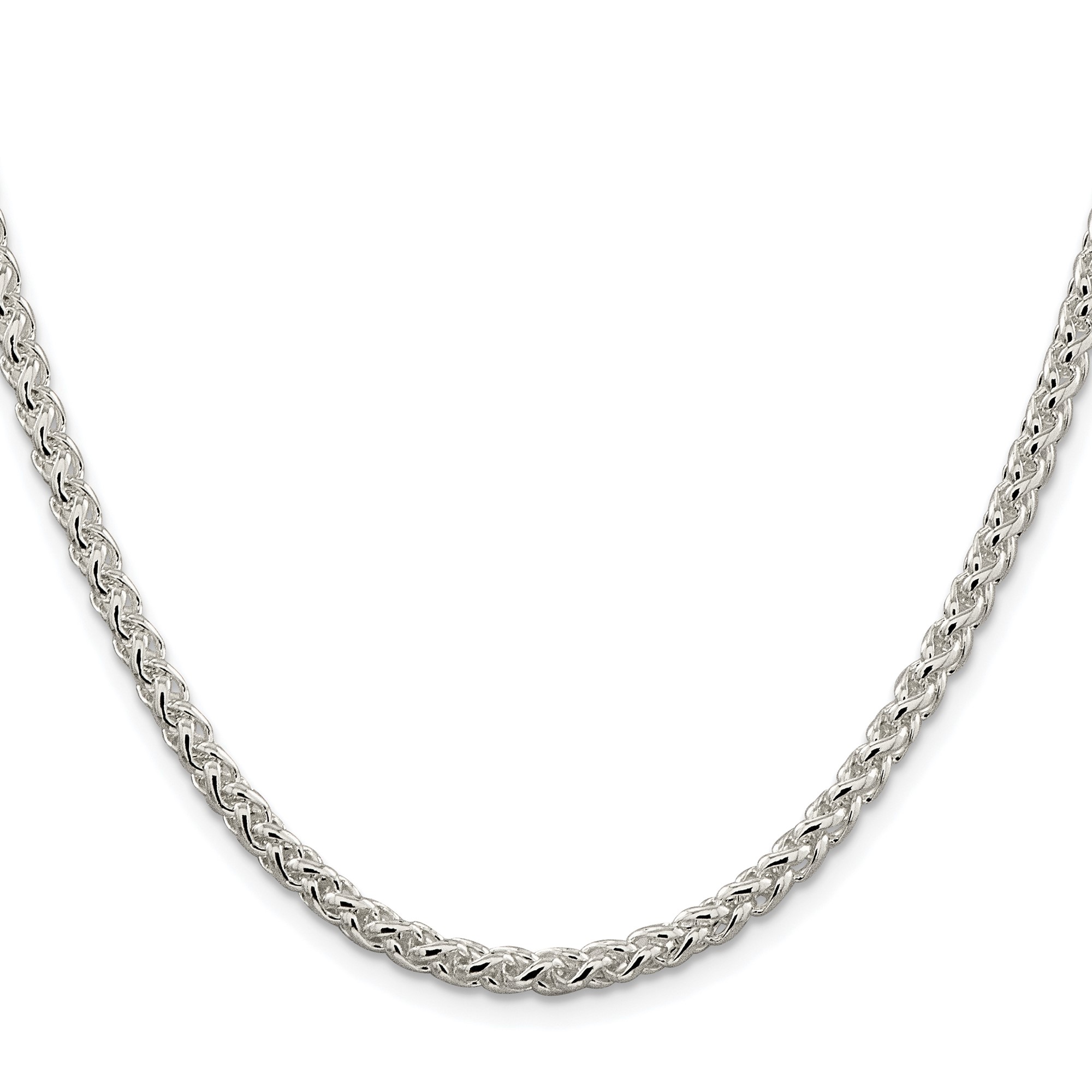 Sterling Silver Spiga (wheat) Chain Necklace, 4 mm