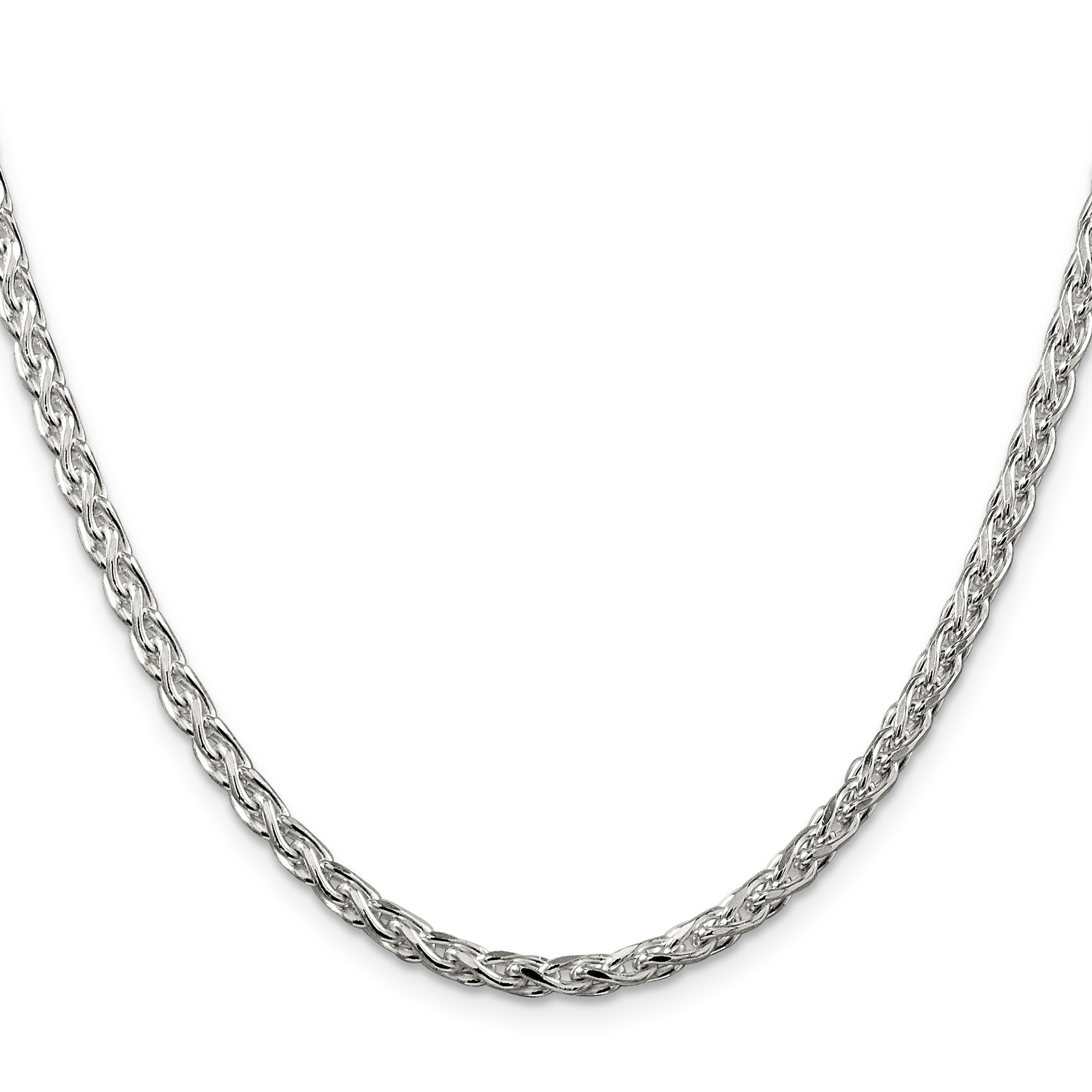 Sterling Silver Spiga (wheat) Chain Necklace, 3.5 mm