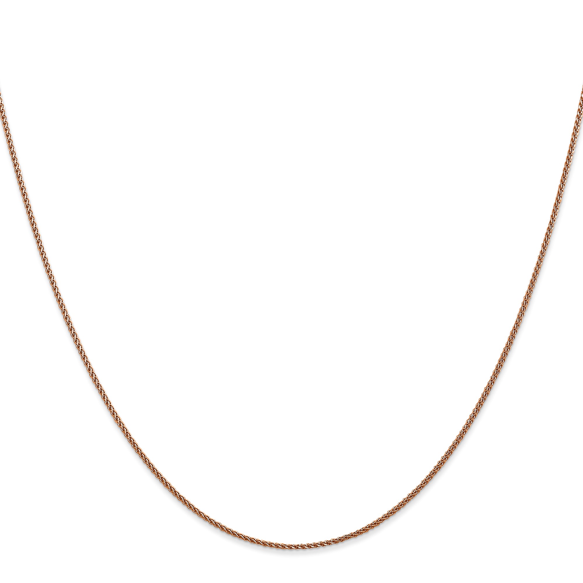 14K Rose Gold Spiga (wheat) Chain Necklace, 1.05 mm