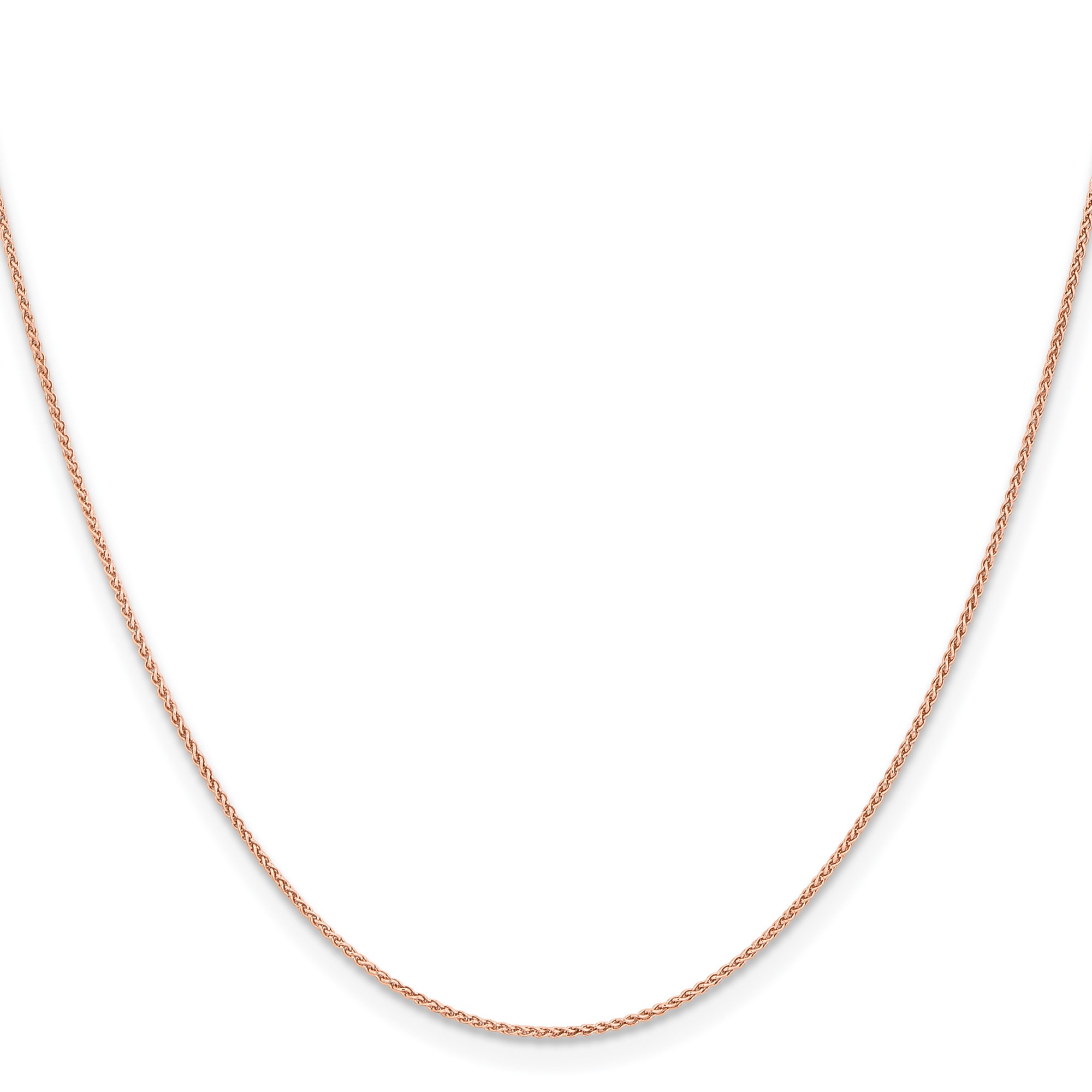 14K Rose Gold Spiga (wheat) Chain Necklace, 1.05 mm