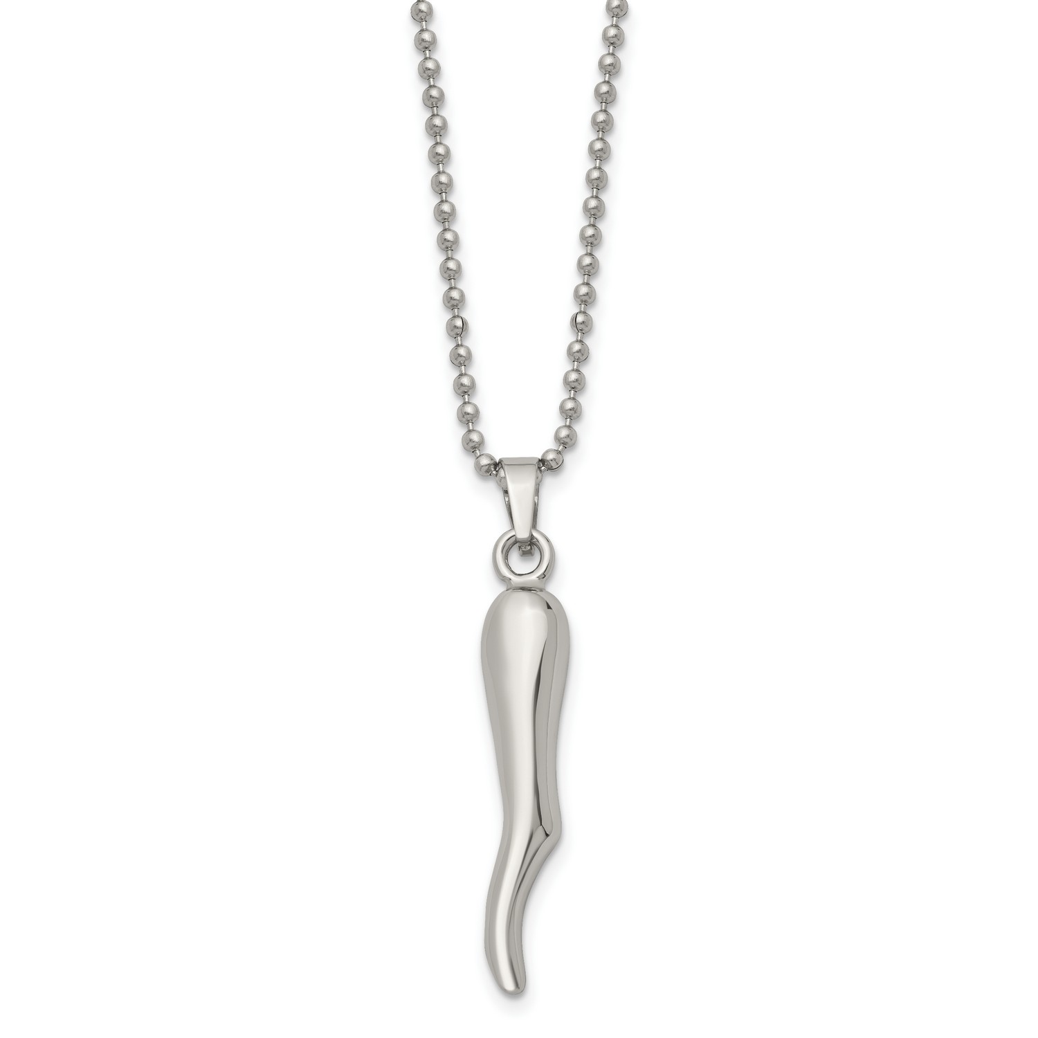 Colgante y collar con dije de cuerno italiano de acero inoxidable - Imagen 2 de 8