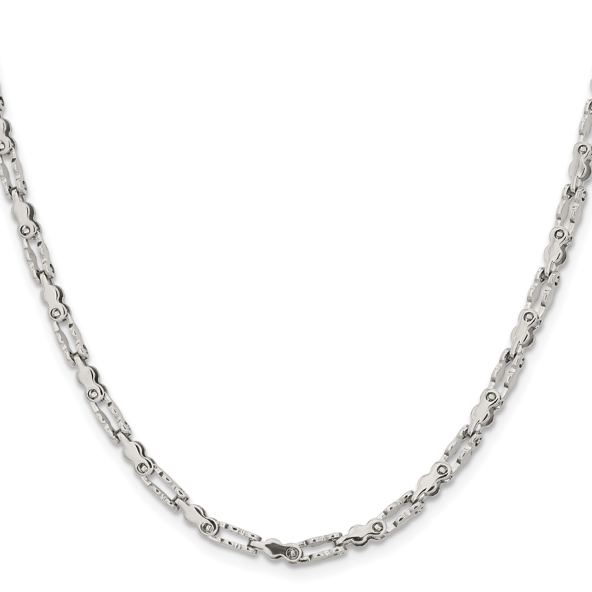 Stainless Steel Open link Chain Necklace, 3.4 mm