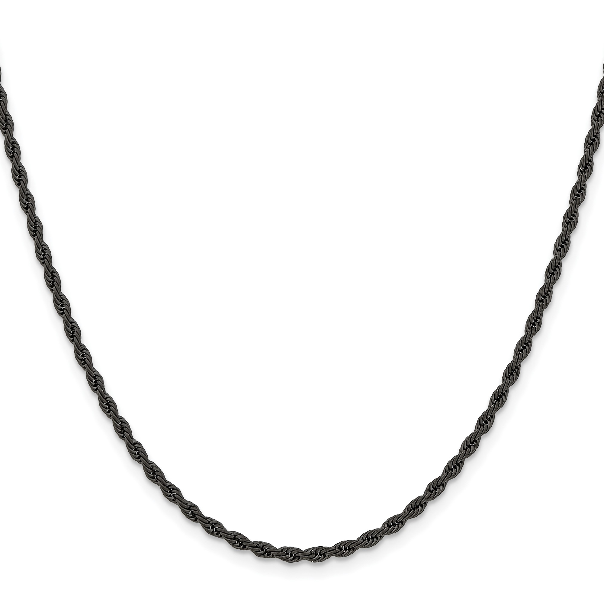 Stainless Steel Rope Chain Necklace, 2.4 mm
