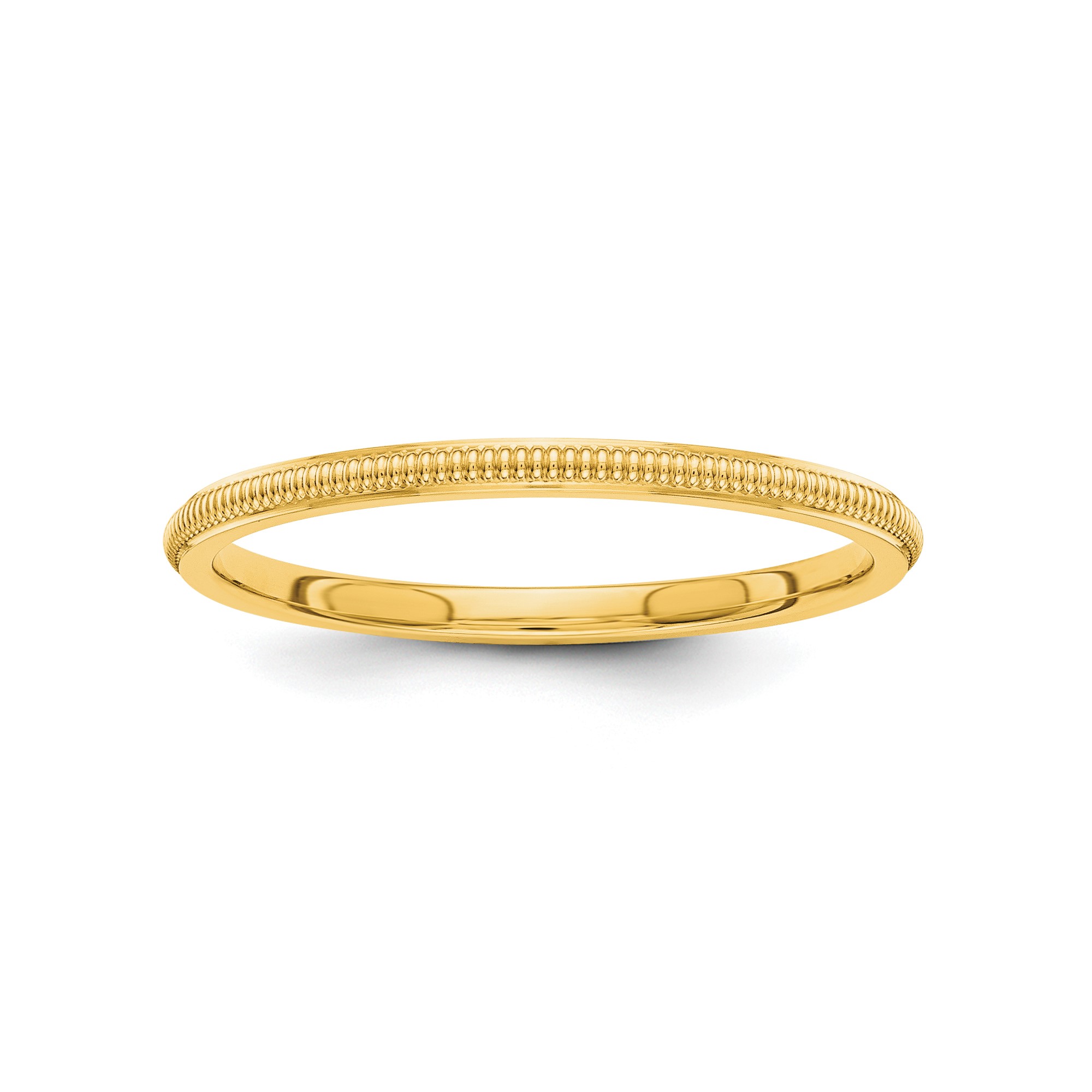 10K Yellow Gold Milgrain Edge Stackable Wedding Band 1.5mm