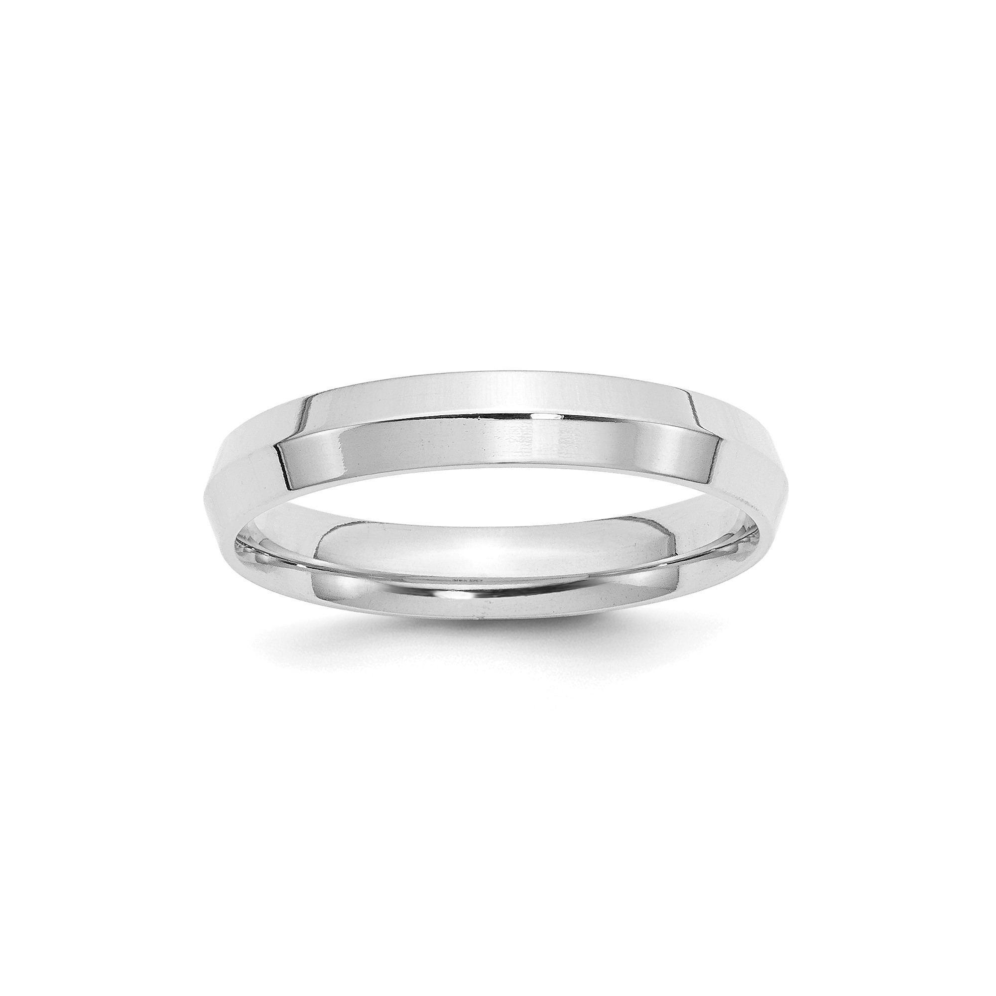 14K White Gold Knife Edge Comfort-Fit Wedding Band, Solid 4 mm Wide, Polished…