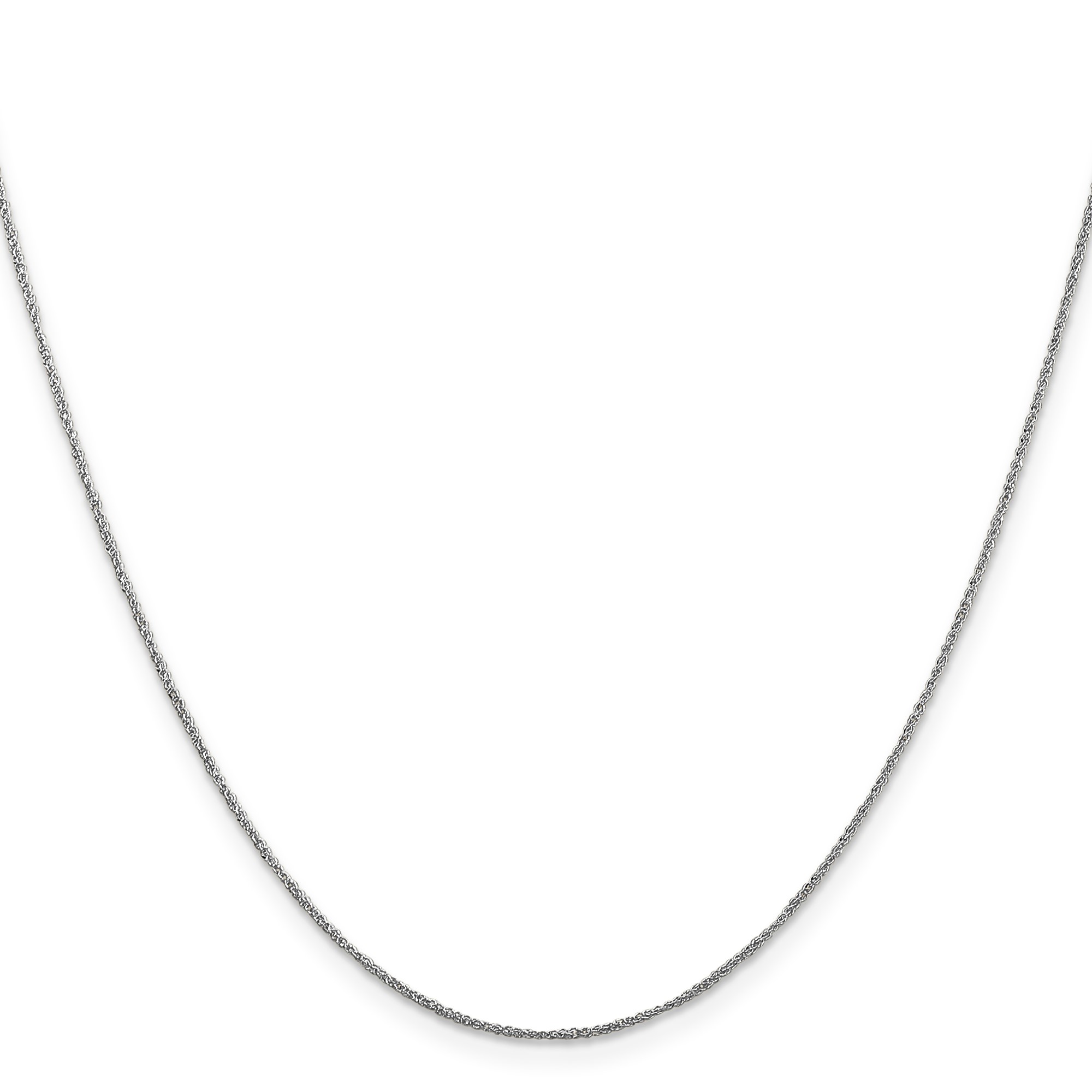 14K White Gold Ropa Chain Necklace, 0.7 mm