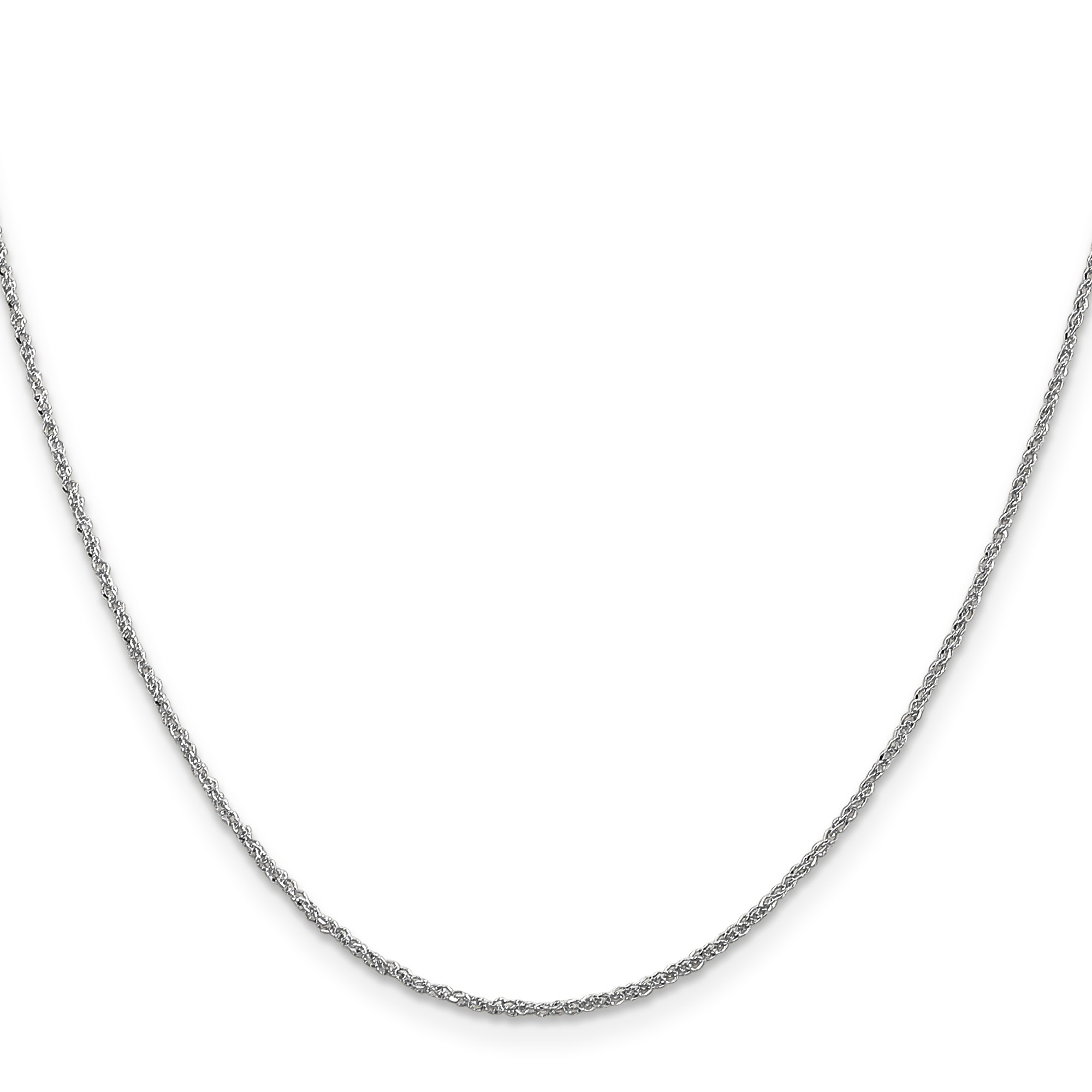 14K White Gold Ropa Chain Necklace, 1.1 mm